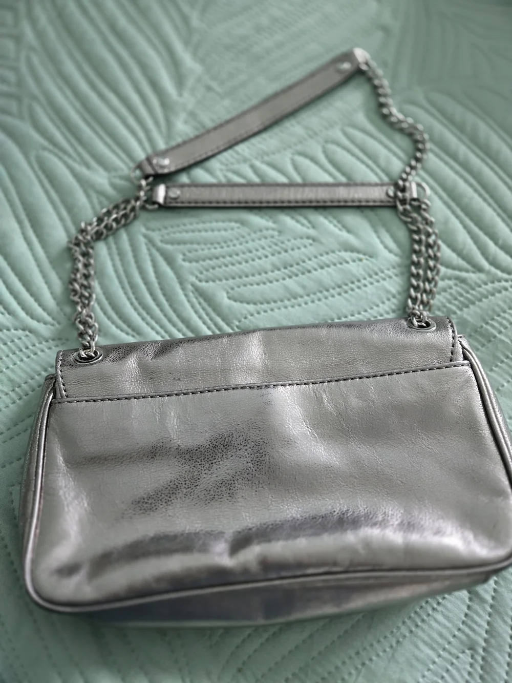 Michael Kors Silver Chain-Handle Shoulder Bag - Picture 3 of 4